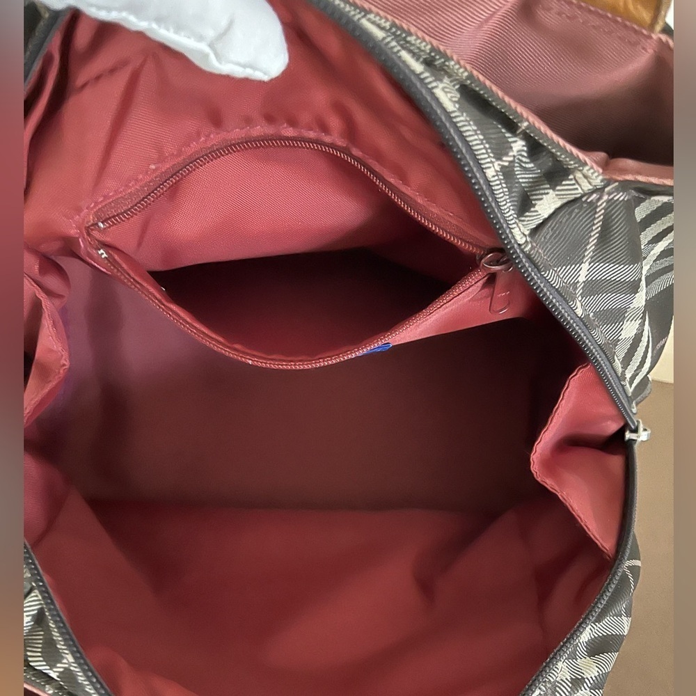 ❗️SOLD❗️Burberry Blue Label Nova Check Tote Rare Dusky Pink Tartan Plaid EUC - Picture 10 of 16